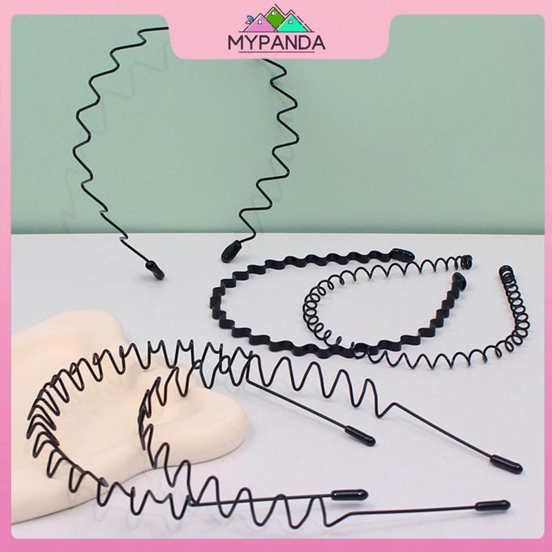 MYPANDA Unisex Kim Loại Sóng Mùa Xuân Tóc Hoop La Chống Trơn Trượt Thể Thao Ngoài Trời Đơn Giản Băng Đô Quấn Tóc Dành Cho Nữ Mặt Rửa Mũ Đội Đầu.