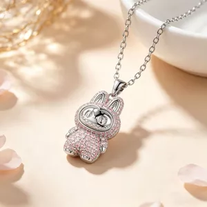 Vòng cổ Labububupu dễ thương Mặt dây chuyền thiết kế hoạt hình khảm siêu nhỏ thời trang