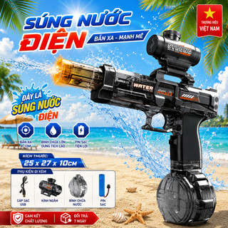 COD Đồ Chơi Phun Nước Điện Tự Động Pin Sạc LED Áp Lực Mạnh Đồ Chơi Ngoài Trời Mùa Hè Hot Trend NEW