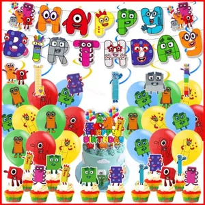 ST2 Numberblocks chủ đề trẻ em trang trí tiệc sinh nhật biểu ngữ bánh topper bóng bay bộ cung cấp TS2