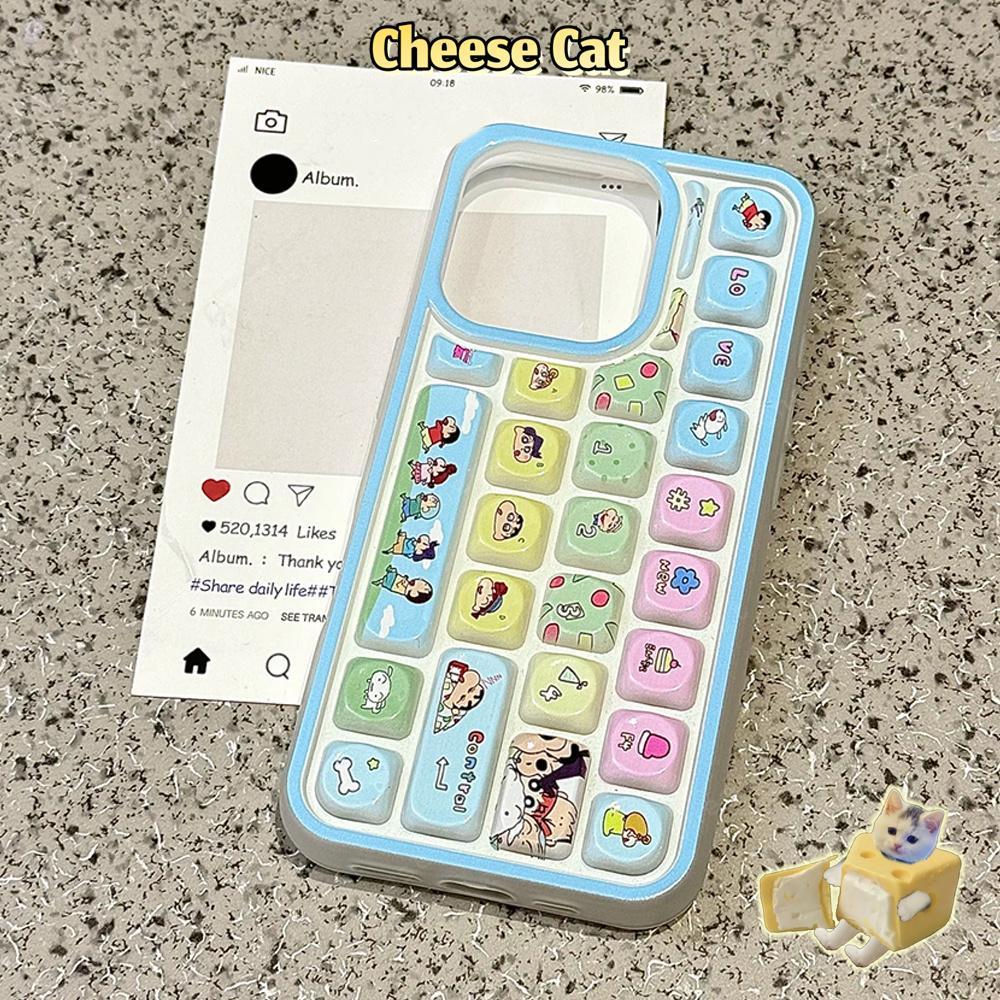 Bàn phím 3D Ốp điện thoại hoạt hình dễ thương cho iPhone 11 14 13 12 15 16 17 Pro Max Ốp điện thoại giảm căng thẳng