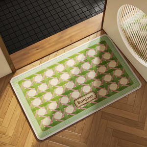 Thảm nhà tắm phong cách cổ điển thấm nước khô nhanh chống trượt 40x60cm dày 5mm chùi chân cửa phòng tắm decor gỗ ấm