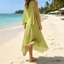 MAPLEPOET-2 Bộ trang phục mùa hè dành cho nữ Áo mũi không tay màu trơn + Bộ váy dài