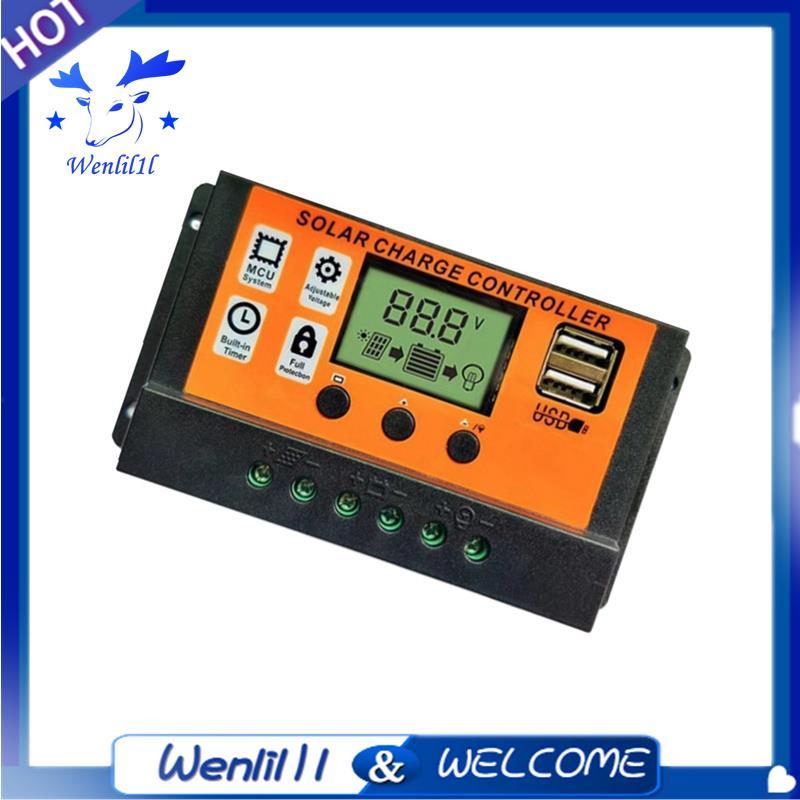 Bộ điều khiển sạc năng lượng mặt trời 100A với cổng LCD & USB có thể điều chỉnh cho hệ thống 12V / 24V