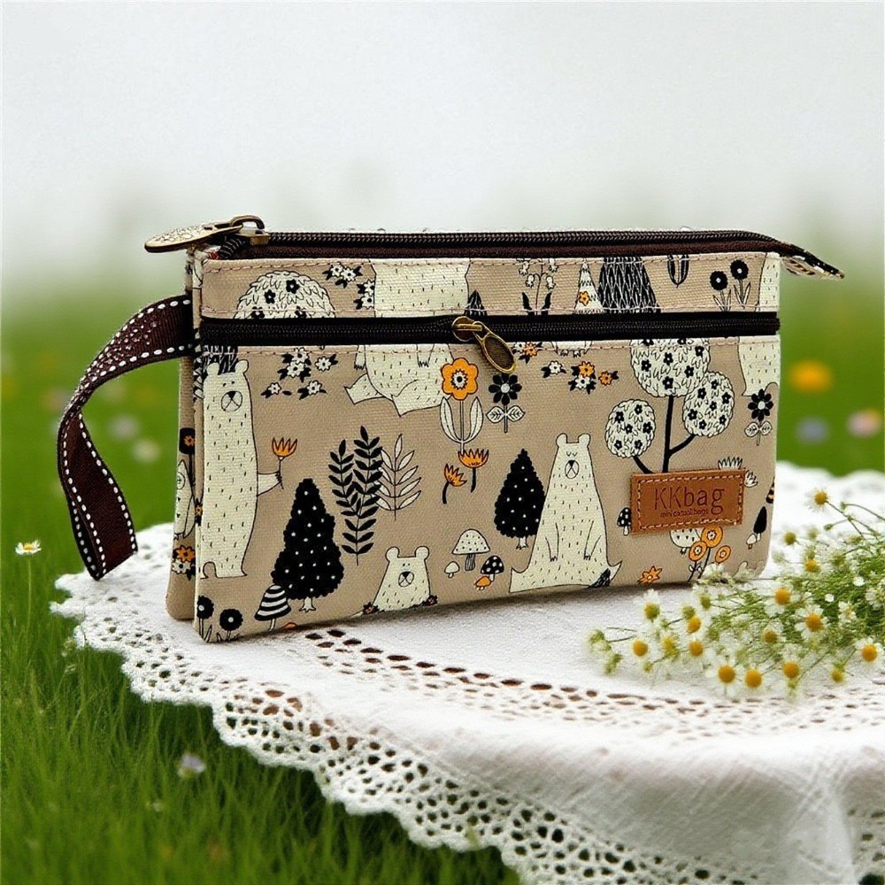 Canvas Phim Hoạt Hình Nhiều Lớp Ly Hợp Nữ Ly Hợp Túi Điện Thoại Di Động
