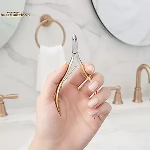 TRTR Nail Cuticle Nipper Thép không gỉ 2in1 Kéo để loại bỏ da chết chính xác Dụng cụ thẩm mỹ viện tại nhà chuyên nghiệp VN