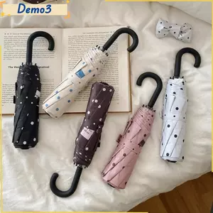 Ô gấp chấm bi, Ô chống nắng nhẹ chống tia cực tím, Ô dù du lịch di động nhỏ gọn trên bãi biển Sử dụng hàng ngày