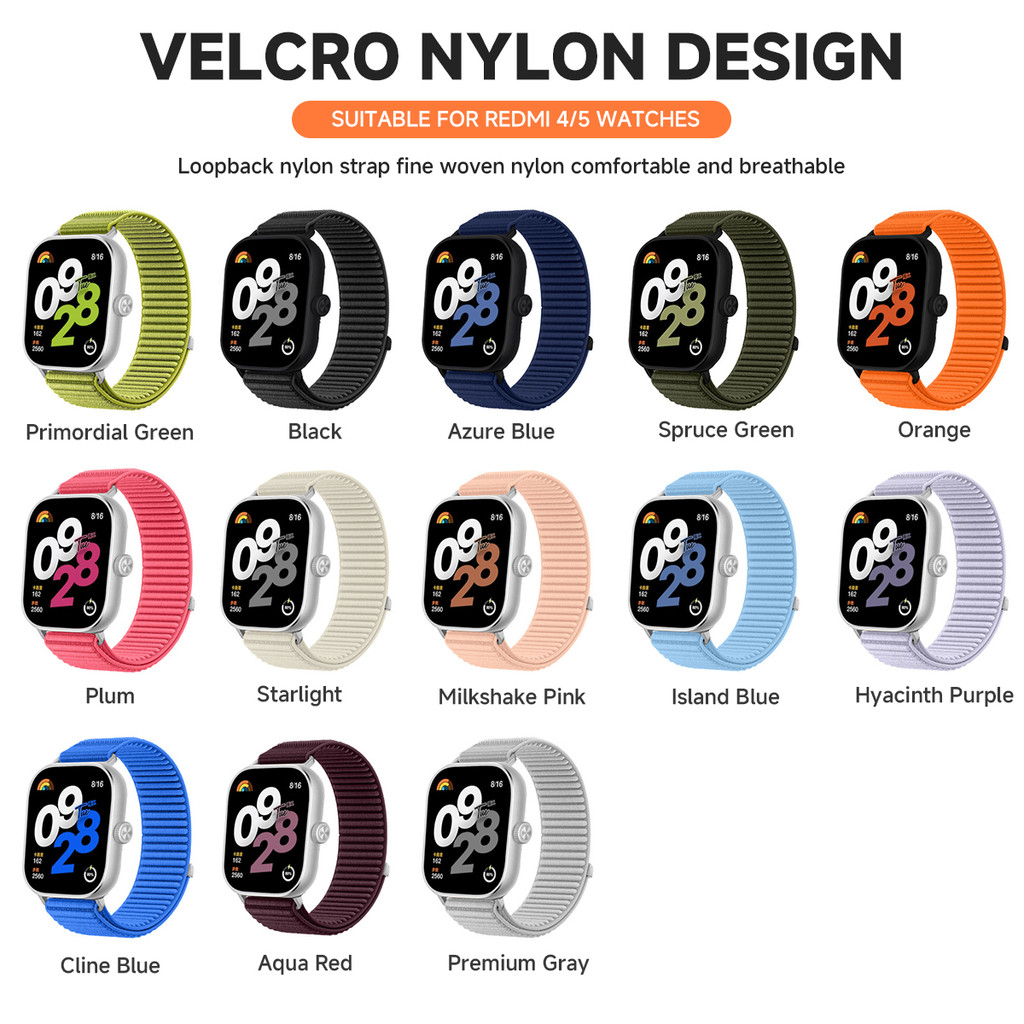 Dây đeo Nylon cho Mi Band 10Pro / 8Pro / 9Pro Vòng đeo tay thay thế đàn hồi thể thao WatchBand Correa cho Redmi Watch 6 5 4 Phụ kiện