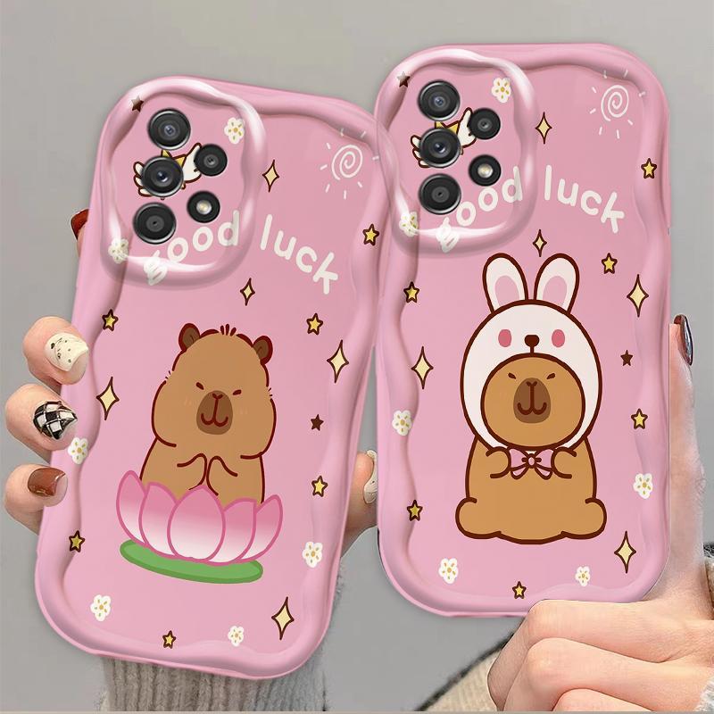 Thích hợp cho Samsung A13 A23 A33 A53 A32 A52 A52S 5G 3D TPU mềm Capybara Vỏ điện thoại chống sốc