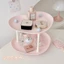 Kệ đựng mỹ phẩm hình trái tim màu pastel để bàn trang điểm khay nước hoa nhựa PP sức chứa lớn decor phòng ngủ xinh gọn