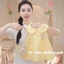 Đầm mùa hè cho bé gái VN, Hồng, In hình hoạt hình dễ thương, không tay, Cotton, Thích hợp để chơi thường ngày, Thích hợp cho bé gái sơ sinh.