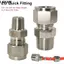 LAKAM 1 Cái Lắp Nhanh, Đầu Nối Ống Ferrule Đôi Bằng Thép Không Gỉ, Bền 304 SS 1 / 8 "1 / 4" 3 / 8 "1 / 2" Nam Ren Đến 3-16mm OD Metric ZG Ống Lắp Cho Dầu Khí Nước