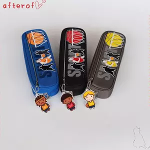 Túi đựng bút bóng rổ AFTEROF, Bút chì cầm tay ba lớp, Hộp đựng văn phòng phẩm bằng vải đa chức năng dung tích lớn Bé trai