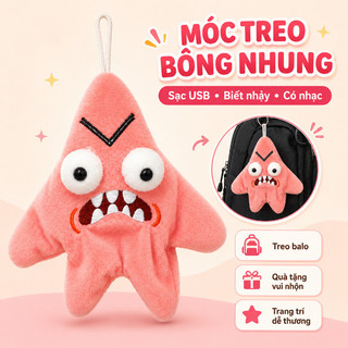 Móc treo bông nhung biết nhảy – Sạc USB, biết nhảy, phát nhạc – Mặt cáu kỉnh, dễ thương – Quà tặng vui nhộn, độc đáo