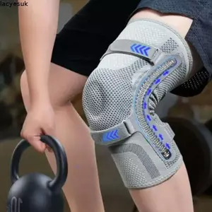 Miếng đệm đầu gối thể thao LACYESUK, Tấm bảo vệ nẹp chân thoáng khí Nẹp đầu gối bằng Nylon, Dây đeo bảo vệ khớp có thể điều chỉnh Dây đeo silicon chống sốc Dây đeo bánh chè nam nữ