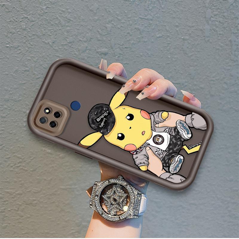 Áp dụng cho Realme C12 C25 C25S C21Y C25Y C15 Narzo 30A Narzo 20 Vỏ điện thoại mềm silicon hoạt hình TPU Pokémon Pikachu Angel Eye Ốp lưng chống sốc