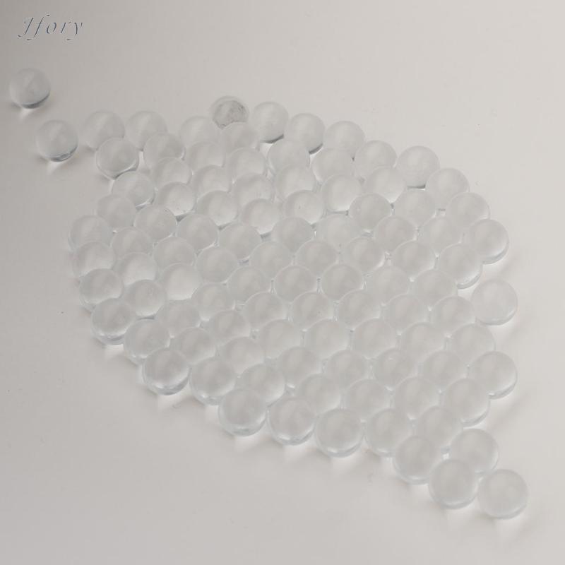Jfory 100 Viên bi thủy tinh trong suốt tròn trong suốt để làm đầy bình trang trí bể cá