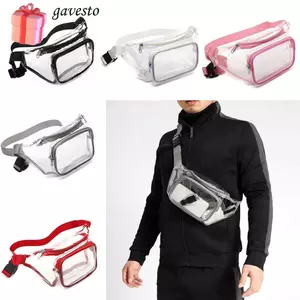 Túi thắt lưng thể thao GAVESTO, Gói Fanny PVC được phê duyệt trên sân vận động, Túi chạy bộ chống nước dung tích lớn trong suốt Du lịch