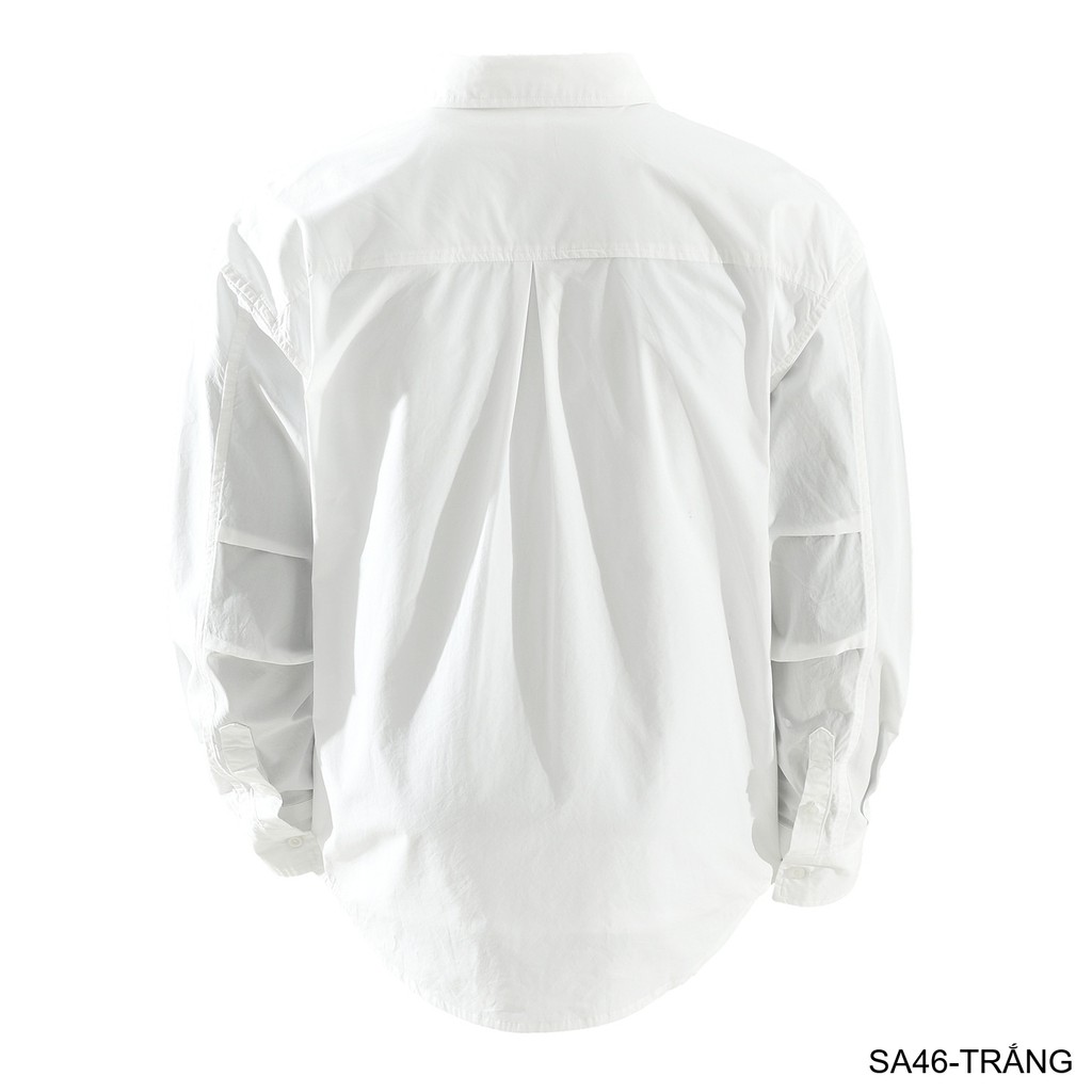 SA46 - Áo sơ mi nam dài tay in chữ AGGP phong cách streetwear, dáng rộng, chất cotton thoải mái