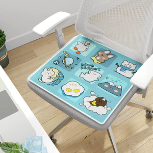 Đệm ghế làm mát hình thú 40x40 50x50 vải lụa băng thoáng khí chống trượt giặt được cho bàn học văn phòng mùa hè mát