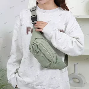 Túi thắt lưng PYCOU, Túi thắt lưng Nylon dung tích lớn, Gói Fanny chống mài mòn màu trơn Thể thao ngoài trời