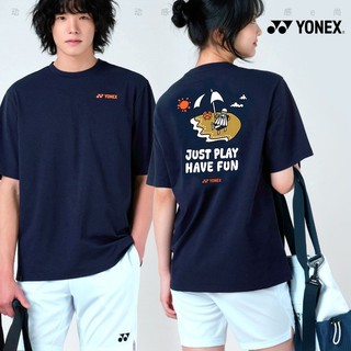 [Readystock] YONEX Hàng có sẵn Áo cầu lông Hàn Quốc mới Áo thun ngắn tay nam nữ thể thao và giải trí 100% Cotton 328