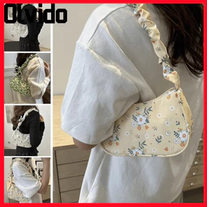 Túi đeo nách xếp ly OLVIDO, Túi đeo vai hoa dung tích lớn bằng Nylon, Túi xách nữ có dây kéo nhẹ có dây kéo nhẹ cho bé gái