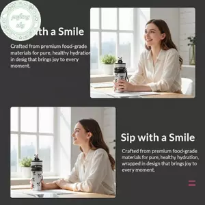 Cốc cách nhiệt bằng thép không gỉ PUSKY 710ml Động vật hoạt hình Dung tích lớn có ống hút cho trẻ em Hoạt động hàng ngày VN