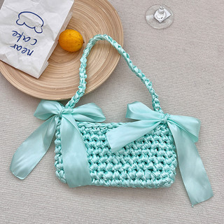 Túi đeo vai dệt tay nơ satin mới