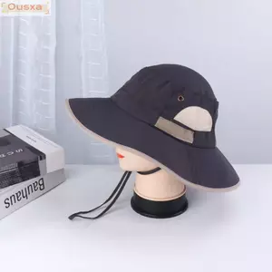 Mũ Câu Cá OUSXA, Mũ Chống Nắng Mùa Hè Lưới Thoáng Khí Có Thể Gập Lại, Vành Rộng Unisex Chống Tia UV Mũ Ngư Dân Chống Gió Cắm Trại Ngoài Trời