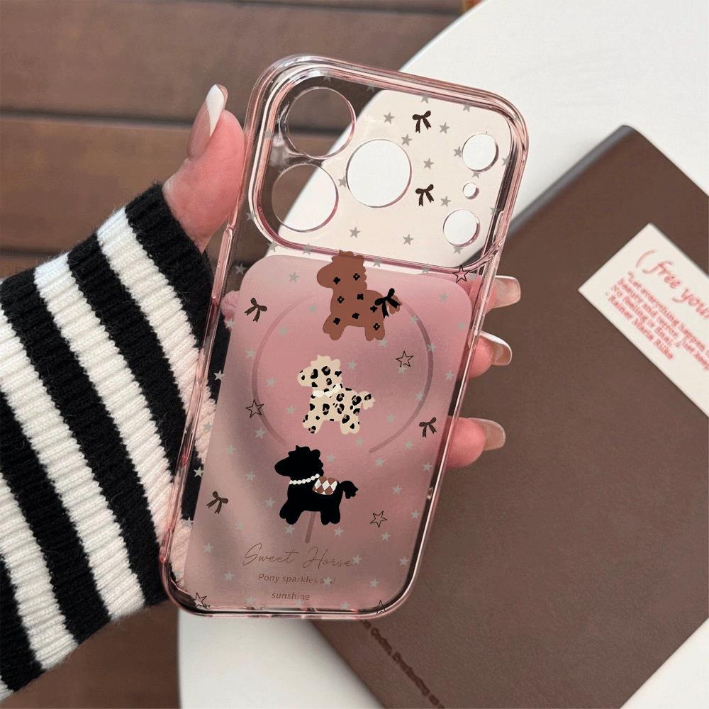 Ốp lưng iPhone 16/15/14/13 Chó Nhỏ Ba Màu Dễ Thương Phong Cách Đáng Yêu Chống Trầy