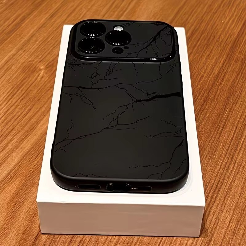 Lightning Crack Thiết Kế Màu Đen Mềm Ốp Lưng Điện Thoại iPhone 17 16 11 12 13 ProMax Ốp Lưng Cho iPhone 15 14 Plus X XS XR Bao