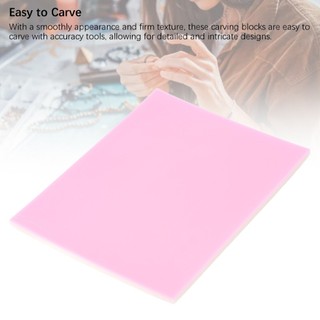 Khối khắc cao su RISEDOT, Tấm dính Khối khắc tem cao su mềm, In Linoleum Hồng Trắng Xanh Trắng Khối khắc cao su In