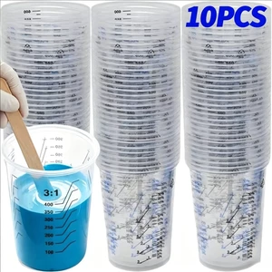2 / 4 / 8 / 10 CÁI - Cốc đo dùng một lần Sơn nhựa trong suốt Trộn cốc hiệu chỉnh đa năng với đánh dấu đo