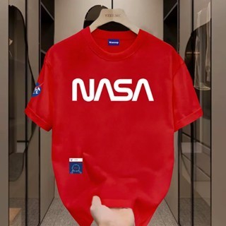 （Giao hàng 24h）Angela  NASA Joint Logo-Áo thun nam mới! 100% cotton, thời trang, Unisex