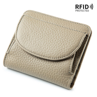 Ví da bò Mini dành cho nữ Ví đựng tiền xu gấp siêu mỏng RFID đơn giản