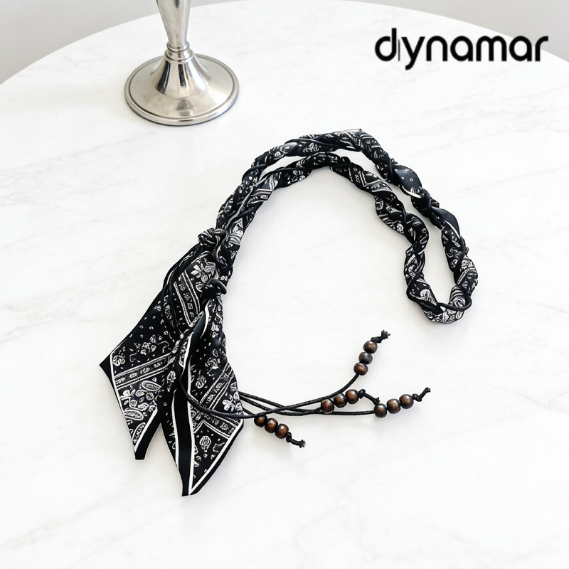 【dynamar】Thắt lưng nữ vải lụa phong cách như khăn lụa phối tua rua đính hạt phù hợp quần Jean và váy nữ
