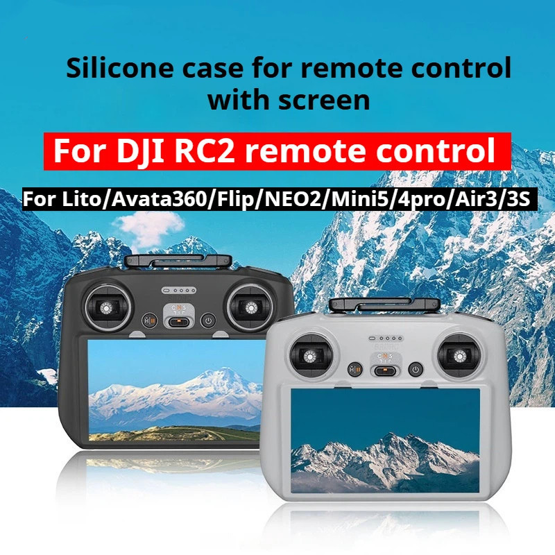 Thích hợp cho vỏ bảo vệ điều khiển từ xa DJI Lito / Flip / NEO2 / Mini4 / 5 Pro, AIR3S drone RC2 với phụ kiện vỏ silicon điều khiển từ xa màn hình
