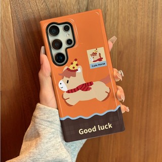 Ốp lưng chống sốc họa tiết Lucky Horse S26Ultra có thể so sánh cho Samsung S26 S23 S24 Ultra S24FE 25FE S25eDge Vỏ chống sốc S25 Plus S25ultra A55 a56 A36