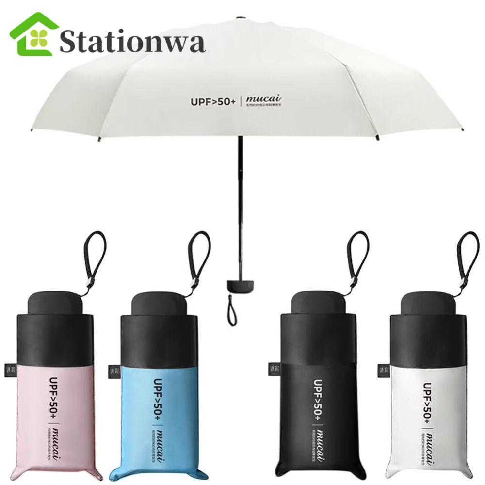 Ô Stationwa Mini Tay Cầm Bằng, Chống Tia UV và Gấp Gọn Tiện Lợi
