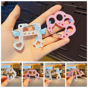 Giá đỡ móc khóa SMILE, Móc khóa trang trí Acrylic Carabiner, Mặt dây chuyền vòng chìa khóa hình hoạt hình dễ thương