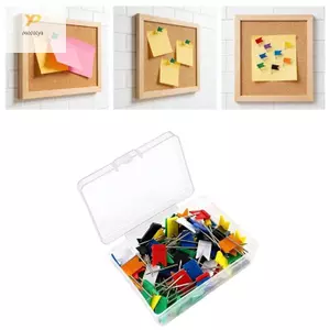 PPY Gói 100 Cờ Phong Cách Cờ Chân Ngón Tay Cái Đẩy Chân Bộ Cho Trường Học Văn Phòng Hoặc Sử Dụng Tại Nhà Bề Mặt Mịn Mượt E