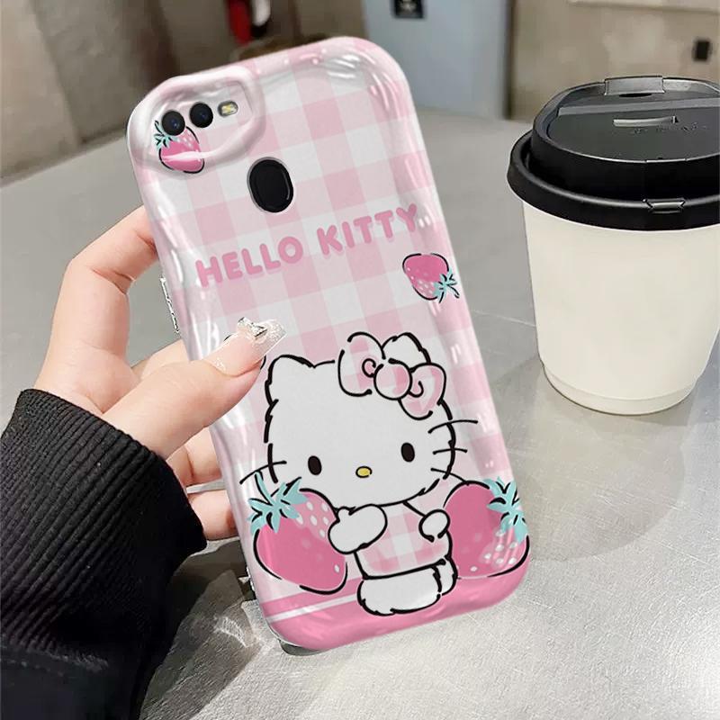 Ốp Silicon Hoạt Hình Cho OPPO A5S A7 A12 F9 F9 Pro 3D Phụ Kiện Vỏ Điện Thoại Mềm TPU Kitty Sinh Viên Ốp Lưng Chống Sốc