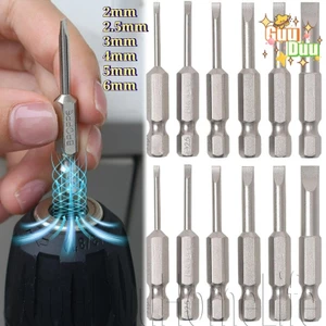 Mũi tuốc nơ vít có rãnh nam châm - Đầu lô dụng cụ điện 2-6mm - Mũi khoan phẳng chuôi lục giác - Đầu điều khiển va đập bằng thép S2 - Công cụ sửa chữa ô tô nội thất / Giao hàng miễn phí