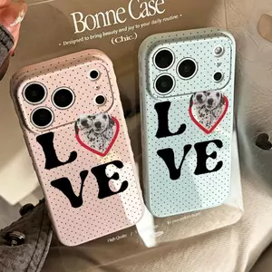 Ốp lưng iPhone 17 Pro LOVE và trái tim, vỏ mềm chống trầy, thiết kế đơn giản thời thượng