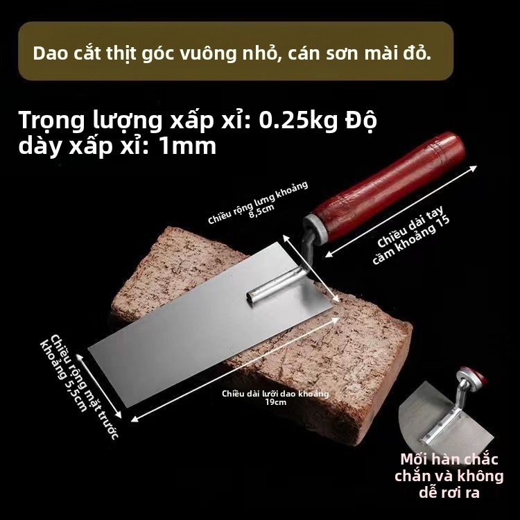Thép không gỉ Phong Cách Mới Một Mảnh Tro Thìa Dao Tro Thìa Mason Trowning Dụng Cụ Ngói Trowing Craftsman Ngói Craftsman Ngói Cạo Tường Y