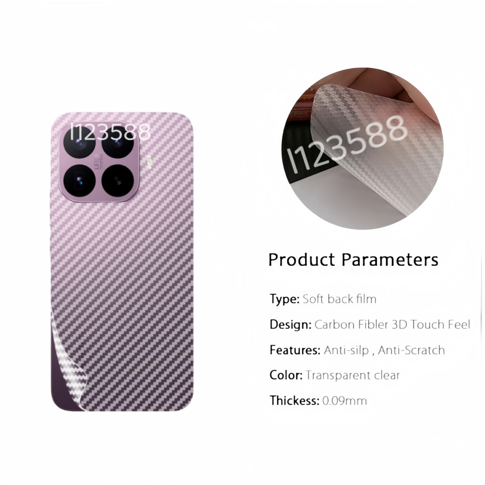 Dành Cho Xiaomi 17TPro 2026 Mặt Sau Bảo Vệ Mềm Cho Xiaomi 17T 17TPro Xiaomi17T Pro 5G Sợi Carbon Mờ Mặt Sau Phim Trong Suốt Scratcher