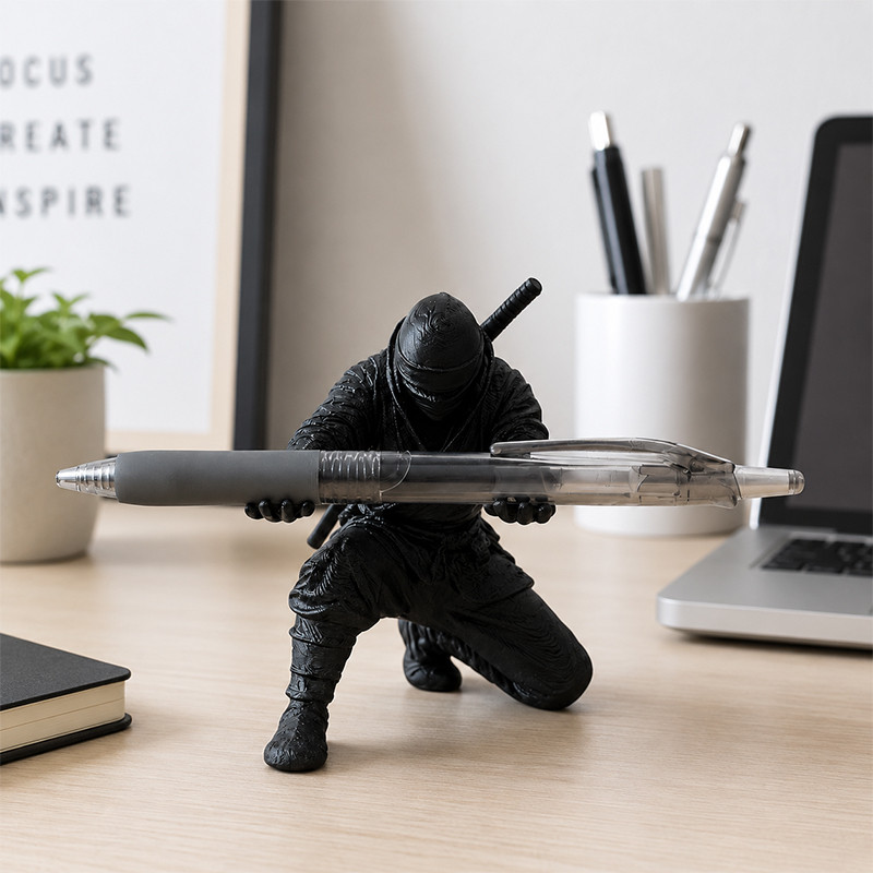 ✨Homie✨Tượng Ninja 3D cầm bút – Giá đỡ bút trang trí bàn học/bàn làm việc