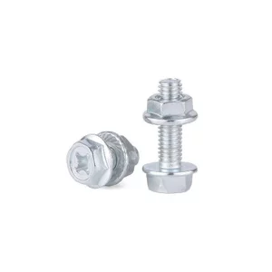 4.8 Lớp Vít Mạ Kẽm Bên Ngoài Lục Giác Có Miếng Lót Bu Lông Chống Trơn Trượt Bộ Đai Ốc M4M5M6M8 Mm Bên Ngoài Lục Giác Vít YOIS