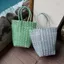 Túi Tote giỏ rau củ BRBRAA, Túi xách dệt PVC chống thấm nước mở hàng đầu, Túi thị trường đa năng dung tích lớn thời trang Mùa hè